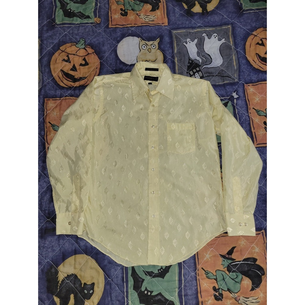 Romelli Hughes Hatcher Button Up Dress Club Shirt Geometric‎ Large 16 34/35 130